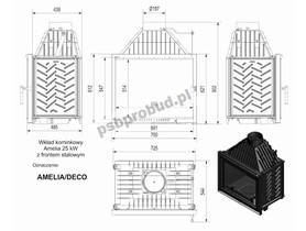 Wkład kominkowy AMELIA DECO 25