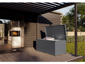 Hormann Juno duża metalowa skrzynia ogrodowa balkonowa tarasowa zamykana schowek antracyt RAL 7016