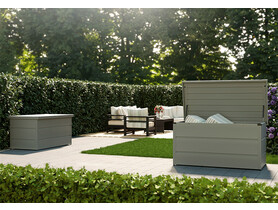 Hormann Juno duża metalowa skrzynia ogrodowa balkonowa tarasowa zamykana schowek antracyt RAL 7016